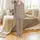 Women's Brown Aztec Geometric Diamond Zig-Zag Short Sleeve Loungewear Pajama Set Satin Pajamas Set - 2