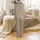 Women's Brown Aztec Geometric Diamond Zig-Zag Short Sleeve Loungewear Pajama Set Satin Pajamas Set - 3