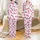 Women's Fuchsia Pink Leopard Print Pajamas: Playful Star Accents - Lightweight Button-Up Sleep Set Satin Pajamas Set - 1
