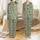 Women's Charming Illustrative Leopard Print Aqua Blue-Green Retro Cartoon Long Sleeve Button-Front Sleep Set Satin Pajamas Set - 1