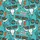 Women's Retro Western Bull Skull Lightning Pop Art Aqua Blue 'YEE HAW' Short Sleeve Jersey Pajama Set Satin Pajamas Set - 4