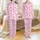 Whimsical Dreamer's Fuchsia Bubblegum Pink Hearts & Stars Floating Pattern Kid Satin Pajamas Set - 1