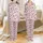Women's Light Pink Black Polka Dot & Abstract Lace Motif Ensemble Satin Pajamas Set - 1