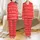 Women's Bright Red White Varied Horizontal Stripe Long Sleeve & Pants Crew Neck All-Season Sleep Set Satin Pajamas Set - 1