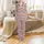 Women's Velvet Love: Irregular Black Hearts on Muted Dusty Rose Sleep Set Satin Pajamas Set - 2