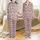 Women's Velvet Love: Irregular Black Hearts on Muted Dusty Rose Sleep Set Satin Pajamas Set - 1