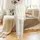 Women's Casual Homewear Set: Whimsical Geese & Pastel Moon Star Print Long Sleeve Open Chest Cardigan Satin Pajamas Set - 3