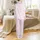 Women's Sweet Pink Bow Diamond Lattice Print Collared Short Sleeve Top & Elastic Shorts Satin Pajamas Set - 3