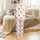 Women's Festive Candy Cane Hot Cocoa Snowflake Pattern Sleep Set Satin Pajamas Set - 3