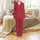 Women's Minimalist Ruby Red Heart Outline & Elegant White Line Silky Satin Long Sleeve Button-Down Pajama Set Satin Pajamas Set - 2