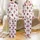 Plus Size Women's Abstract Pink & Black Botanical Pattern Crew Neck Polyester Blend Loungewear Set Satin Pajamas Set - 1