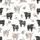 Highland Cow Canvas Sneakers: Rustic Floral Black & White Calf & Rose Blossom Print Satin Pajamas Set - 4