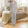 Women's Personalised Hooded Playful Polar Bear & Pink Hat Scarf Print Fleece Comfort Wrap Satin Pajamas Set - 2