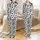 Women's Funny Bohemian Cowhide Pajamas: Button-Down Sleep Set with Stylized Black Shapes Satin Pajamas Set - 1