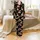 Western Country Christmas: Whimsical Highland Calf 'Boop' Snow Pattern Sleep Set Satin Pajamas Set - 2