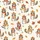 Women's Whimsical Autumn Raccoon & Acorn Pattern Satin Sleep Set Satin Pajamas Set - 4