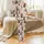 Highland Cow Christmas Faux Latch Hook Design - Cozy Winter Loungewear Satin Pajamas Set - 2