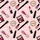 Beauty Lover's Satin Sleep Set: Fuchsia Lipstick & Eye Palette Cosmetic Pattern Satin Pajamas Set - 4
