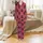 Women's Deep Maroon & Pink Geometric Plaid Satin Short-Sleeve Sleep Set Satin Pajamas Set - 2