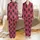 Women's Deep Maroon & Pink Geometric Plaid Satin Short-Sleeve Sleep Set Satin Pajamas Set - 1