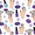 Nail Tech Lover's Satin PJs: Vibrant Purple Nail Art & Polish Bottles Pattern - Silky Short-Sleeve Set Satin Pajamas Set - 4