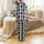 Couple's Autumn Winter Minimalist King Queen Crown Script Plaid Long Sleeve Pants Pajamas Satin Pajamas Set - 3