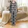 Couple's Autumn Winter Minimalist King Queen Crown Script Plaid Long Sleeve Pants Pajamas Satin Pajamas Set - 2