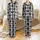 Couple's Autumn Winter Minimalist King Queen Crown Script Plaid Long Sleeve Pants Pajamas Satin Pajamas Set - 1
