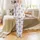 Women's Whimsical Lilac Sea Turtle & Seashell Print Cami with Ruffled Hem - Polyester Blend Sleep Set Satin Pajamas Set - 2