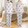Women's Whimsical Lilac Sea Turtle & Seashell Print Cami with Ruffled Hem - Polyester Blend Sleep Set Satin Pajamas Set - 1