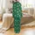 Women's Emerald Green Whimsical Santa & Candy Cane V-Neck Button Sleep Set Satin Pajamas Set - 3
