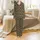 Women's Golden Honey Bee Honeycomb Pattern Charcoal Sleepwear Set Kid Satin Pajamas Set - 2