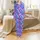 Mermaid Lover's Vibrant Watercolor Scale Pajama Set - Magenta Violet Cyan Ocean Design Satin Pajamas Set - 2
