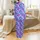 Mermaid Lover's Vibrant Watercolor Scale Pajama Set - Magenta Violet Cyan Ocean Design Satin Pajamas Set - 3