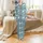 Cat Lover's Personalized Sleep Set: Whimsical Teal Cat & Snowflake Pajamas Satin Pajamas Set - 2