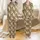 Women's Leopard Print Pajamas: Cream Stylized Spot & Tropical Leaf Pattern Satin Pajamas Set - 1
