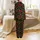 Custom Name Poppy Backpack: Vibrant Red Floral & Green Leaf Pattern on Black, Ergonomic Satin Pajamas Set - 3