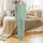 Customized Family & Couple Pajamas: Sage Green Face & Love Pattern Satin Sleep Set Satin Pajamas Set - 2