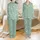 Customized Family & Couple Pajamas: Sage Green Face & Love Pattern Satin Sleep Set Satin Pajamas Set - 1