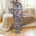 Bridesmaid Custom Monogram Sleepwear: Minimalist Geometric Abstract Bamboo Viscose Lounge Set Satin Pajamas Set - 3