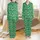 Personalized Family Sleep Set: Custom Face Santa Hat All-Over Green Christmas Motif Loungewear Satin Pajamas Set - 1