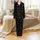 Personalized Family Christmas Pajamas: Whimsical Mice, Dashed Trees, Black Plaid Pattern Satin Pajamas Set - 2