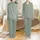 Bridesmaid Monogram Sage Green Satin Sleep Set: Elegant Botanical Gold Script Design Satin Pajamas Set - 1