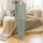 Bridesmaid Monogram Sage Green Satin Sleep Set: Elegant Botanical Gold Script Design Satin Pajamas Set - 2