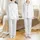 Girly Aesthetic Coquette Light Blue Bows Watercolor Floral Dual-Layer Device Protector Satin Pajamas Set - 1