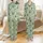 Custom Pet Photo Mint Checkerboard Dog Portrait: Poodle, Golden Retriever, Beagle Art Family Loungewear Satin Pajamas Set - 1
