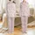 Personalized Bridesmaid Satin Pajamas: Blush Pink Floral Rose Lily Print - Elegant Bridal Party Ensemble Satin Pajamas Set - 1