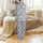 Kids Bamboo Pajamas: Graceful Unicorns, Coral Floral & Dusty Blue Watercolor Design Satin Pajamas Set - 3
