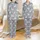 Kids Bamboo Pajamas: Graceful Unicorns, Coral Floral & Dusty Blue Watercolor Design Satin Pajamas Set - 1
