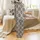 Boho Decor Accent: Intricate Southwestern Floral Velveteen Plush Throw Satin Pajamas Set - 3